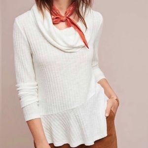 Maeve Ribbed Cowl Neck Sweater - Size M